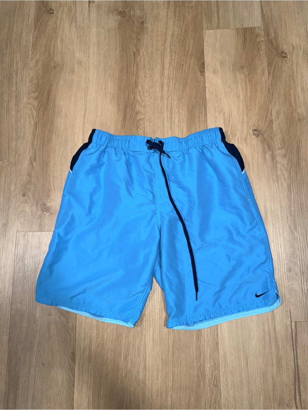 Nike Men’s Bright Blue Swim Board Shorts with Black Accents